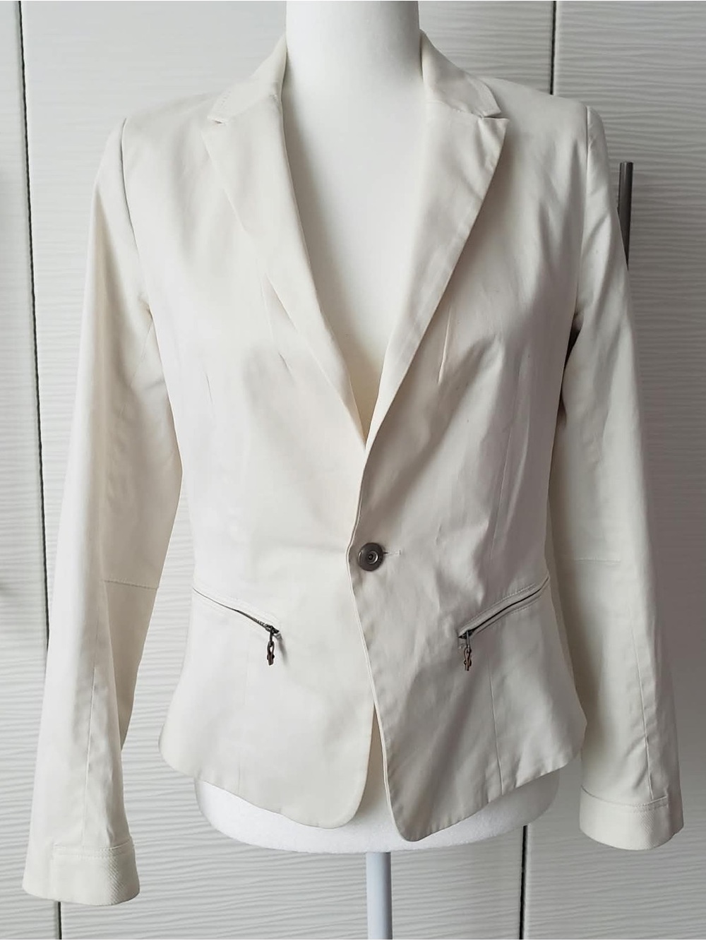 G-Star Cream Single-Button Women's Blazer with Zip Pocket Details